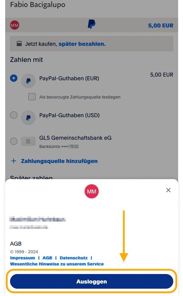 PayPal Konto für Guthabenaufladungen ändern | podcaster.de
